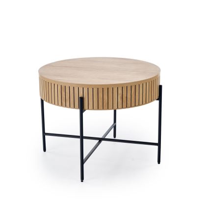Žurnalinis staliukas DANTE Ø 67 cm ruda/juoda