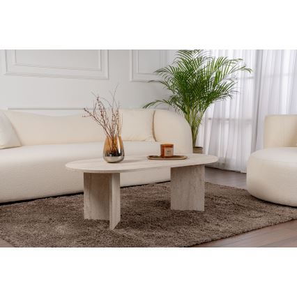 Žurnalinis staliukas NEL 119x60 cm smėlinės spalvos